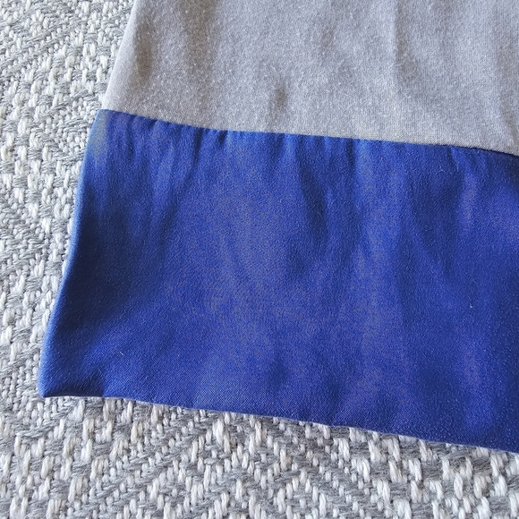 Express Flowery Silver Mini Dress w/ Blue Trim, Rhinestone Detailing and Stripes - Picture 9 of 16